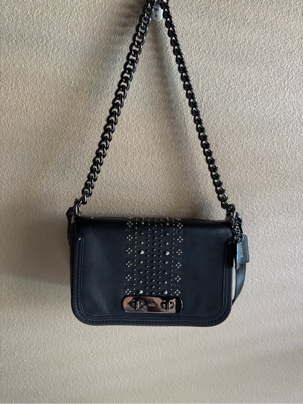 Coach Bandana Rivets Swagger Shoulder Bag